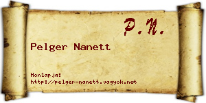 Pelger Nanett névjegykártya